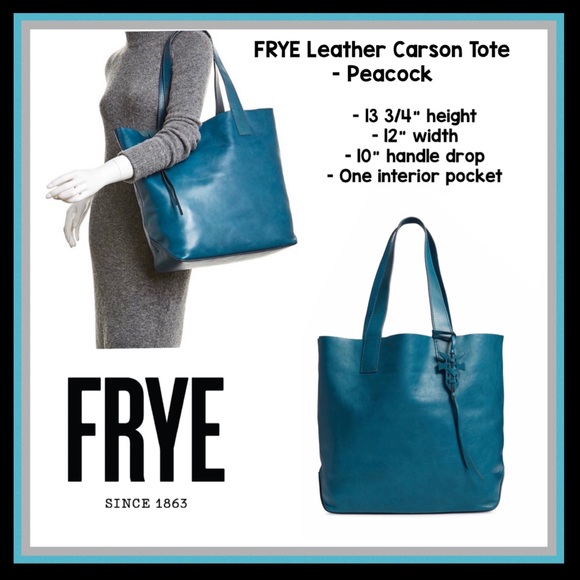 Frye Handbags - Frye Leather Carson Large Tote Peacock Blue Green